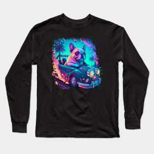 Neon Retro French Bulldog Long Sleeve T-Shirt